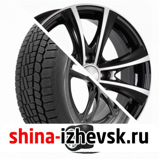 Колесо в сборе Viatti Brina зима (V-521) 195/60 R15 T 88 + СКАД Мальта 6xR15 4×114.3 ET45 DIA67.1 Черный глянцевый с полированной лицевой поверхностью в Ижевске